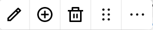 Context menu shown when block is active
